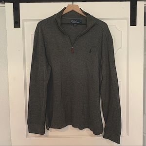 Ralph Lauren Polo Gray Quarter-zip Pullover Large